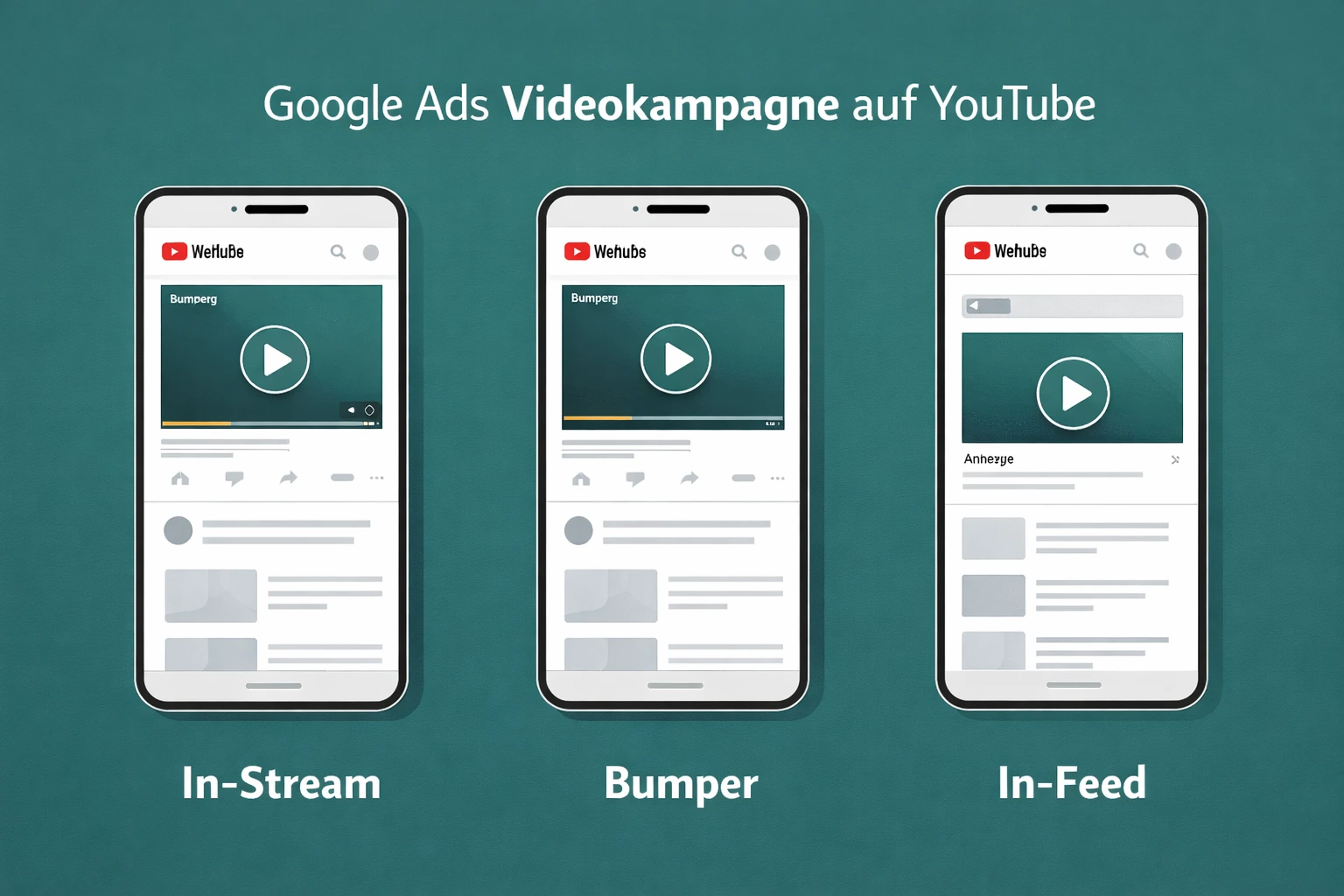 Infografik: Wie eine Google Ads Videokampagne auf YouTube ausgespielt wird