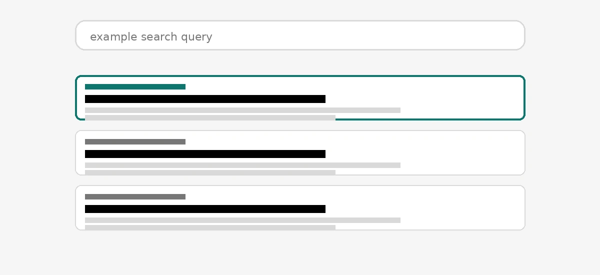 Google Suchergebnis Snippet Mockup mit Meta Titel, URL und Meta Description