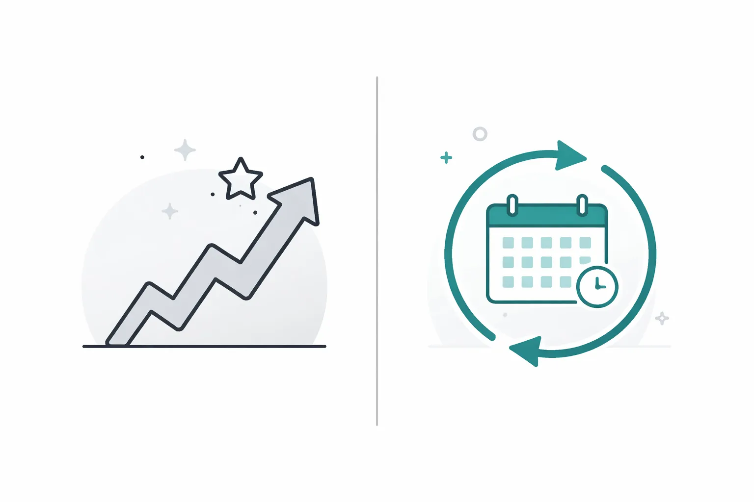 Vier Phasen einer professionellen SEO Betreuung als Schritt-für-Schritt Illustration