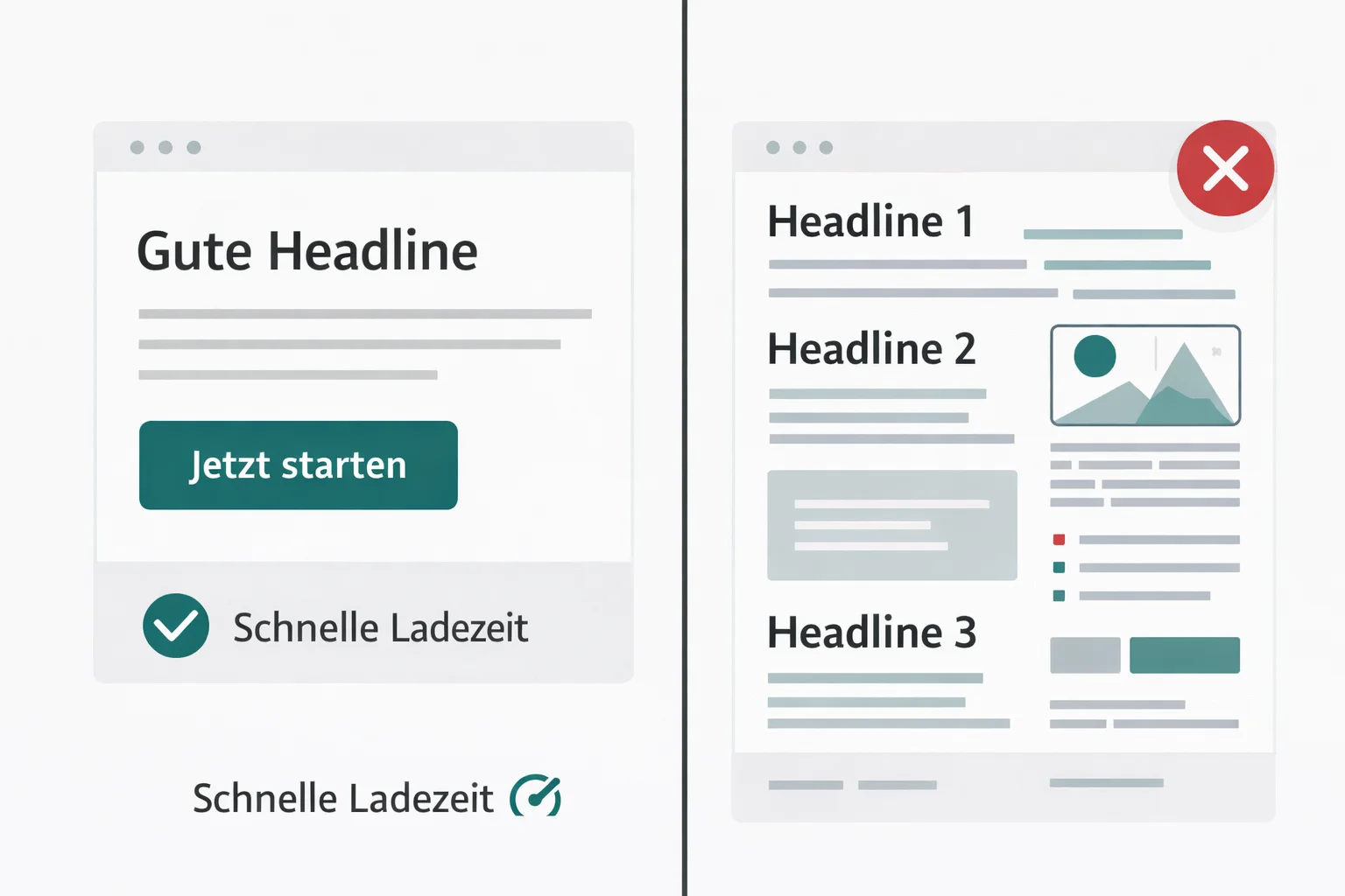Landingpage Optimierung für Google Ads: Illustration der wichtigsten Elemente